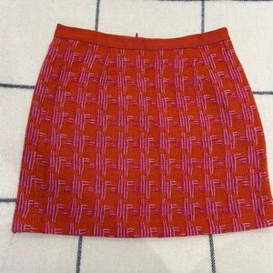 Boden Red and Pink Mini Skirt